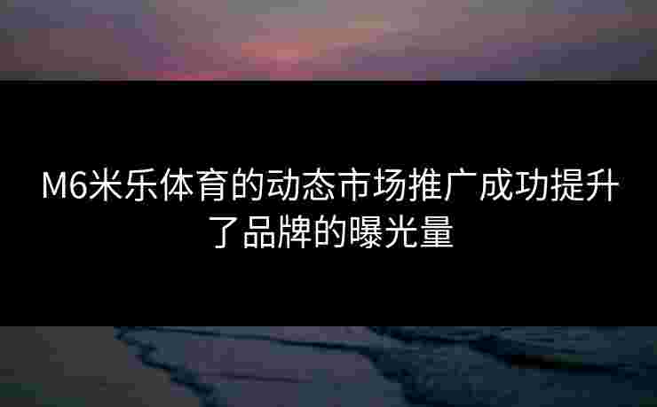 M6米乐体育的动态市场推广成功提升了品牌的曝光量 M6米乐体育的动态市场推广成功提升了品牌的曝光量