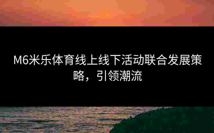M6米乐体育线上线下活动联合发展策略，引领潮流