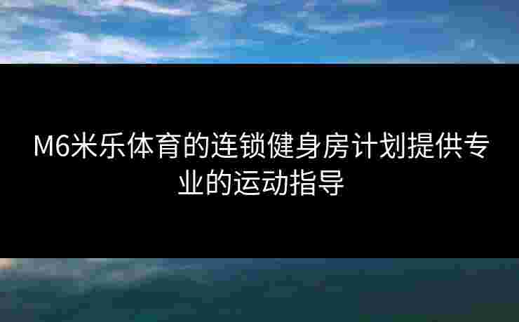 M6米乐体育的连锁健身房计划提供专业的运动指导