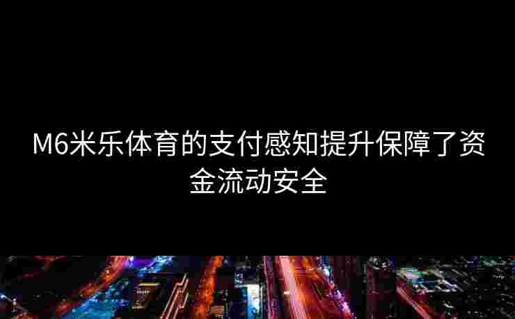 M6米乐体育的支付感知提升保障了资金流动安全